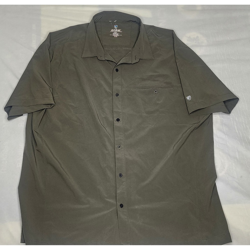 (2) Kuhl Mens‎ XXL Short Sleeve Button Up TuffleX Shirts Green Hiking Outdoor - Picture 2 of 11